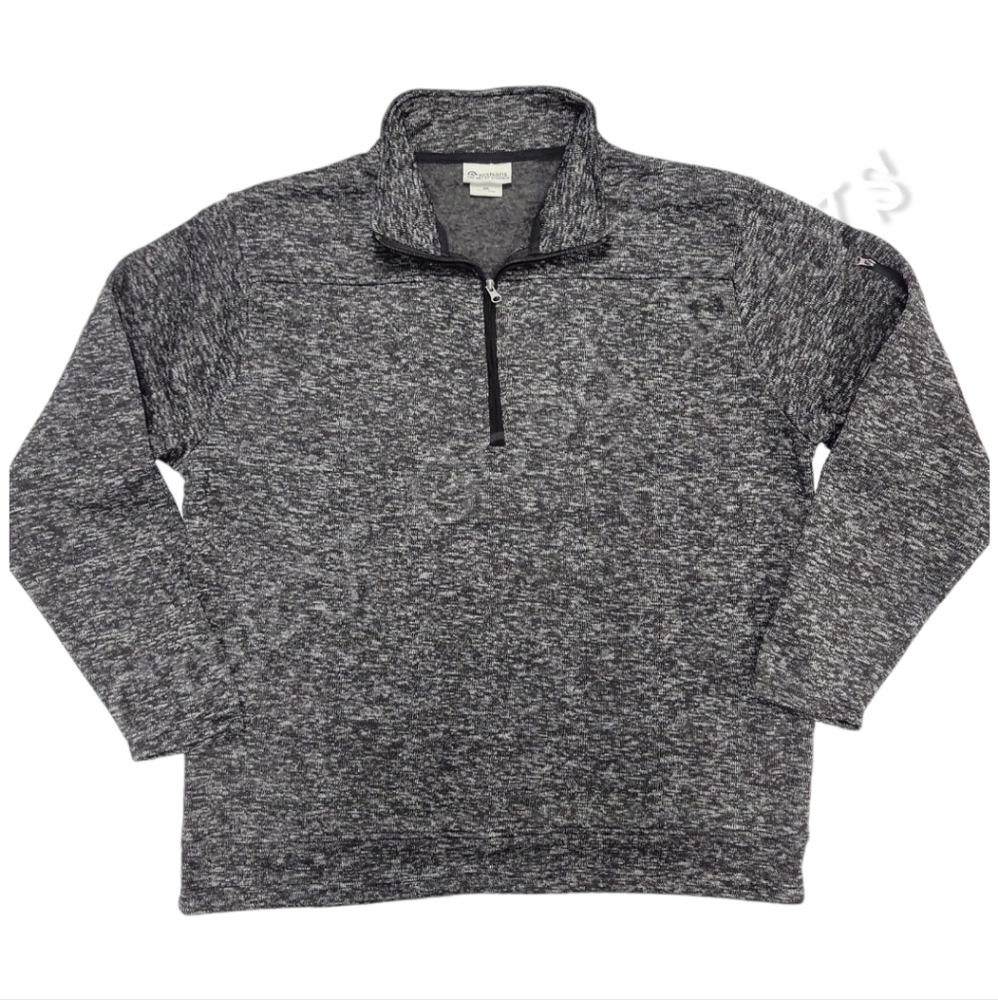 NWOT Artisans Half Zip Fleece Pullover w/ Left Sleeve Pocket, Charcoal, XXL/2XL